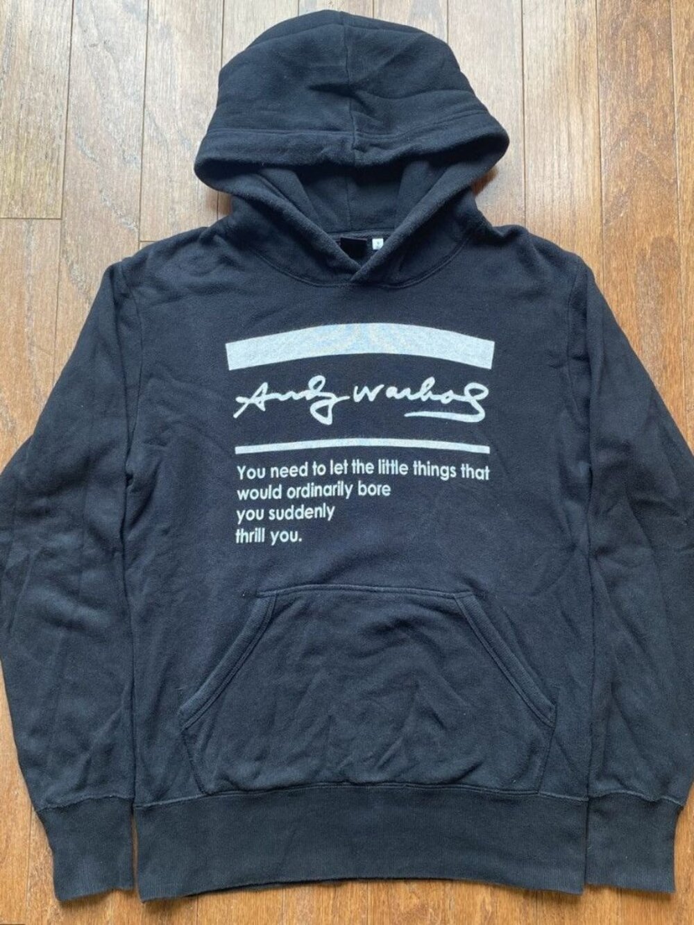 Andy Warhol Black Classic Logo Hoodie Mens Small